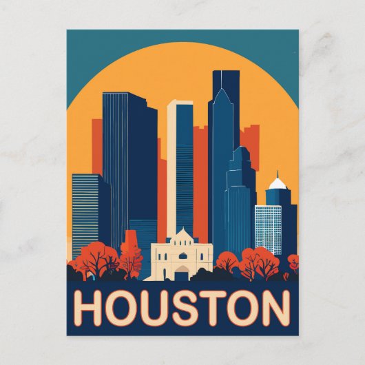 Houston, Herkenbare gebouwen, Reizen Briefkaart (Voorkant)