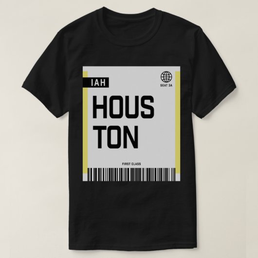 Houston IAH-instapkaart T-shirt (Design voorkant)