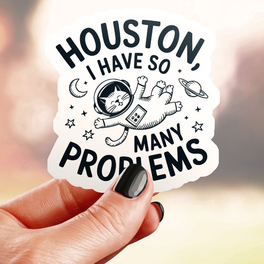 Houston Ik Heb Problemen Kat Vinyl Sticker