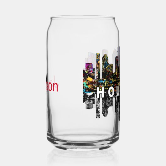 Houston in graffiti met monogram blikvorm glas (Rechts)