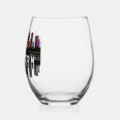 Houston in graffiti wijnglas zonder voet (Links)
