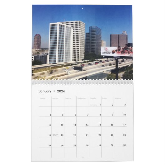 Houston, le Texas - calendrier (Jan 2026)