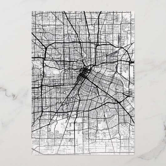 Houston Love Locator | Bruiloft Bewaar de datum Folie Uitnodiging (Achterkant)