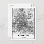Houston Map Briefkaart (Voorkant / Achterkant)