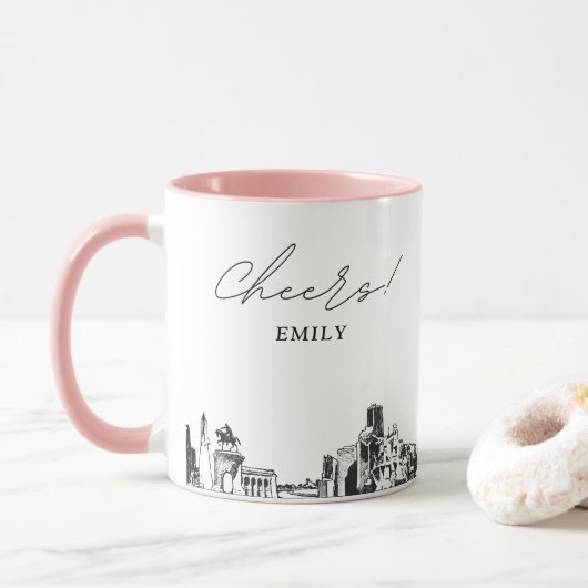 Houston Mariage Personnalisé Café Mug (Avec donut)