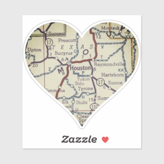 Houston Missouri Map Sticker (Vel)
