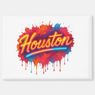 Houston Neon Street-Art Llow Magnet Magneet
