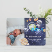 Houston Nous Avons Un Garçon Nouveau-Né Faire-part (Debout devant)