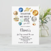 Houston Outer Space verjaardagsuitnodiging Kaart (Staand voorkant)