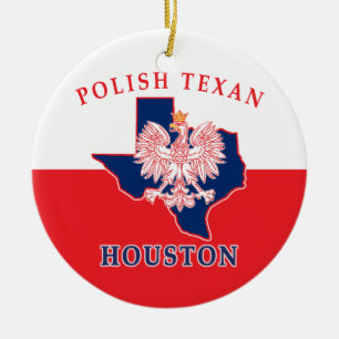 Houston Poland Texan Keramisch Ornament