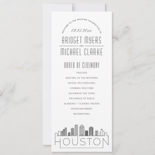 Houston | Programme Moderne de Mariage Déco (Devant)