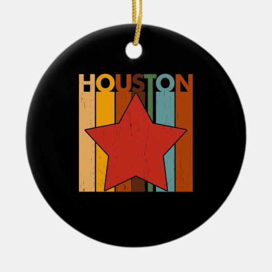 HOUSTON Retro Vintage Keramisch Ornament (Voorkant)