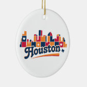 Houston Silhouette Patchwork Keramisch Ornament (Rechts)