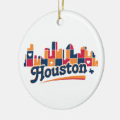 Houston Silhouette Patchwork Keramisch Ornament (Links)