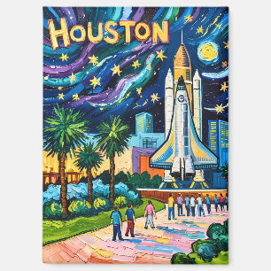 Houston Silhouette Ruimtevaartcentrum Raket Van Go Magneet