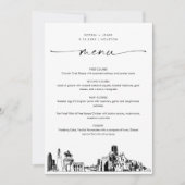 Houston Skyline bruiloft diner menu Kaart 5x7 (Voorkant)