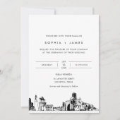 Houston Skyline bruiloft uitnodiging met foto (Voorkant)