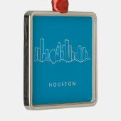 Houston Skyline Metalen Ornament (Rechts)