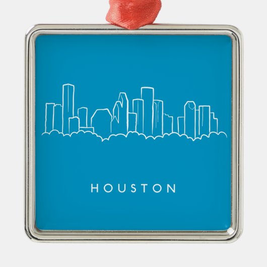 Houston Skyline Metalen Ornament (Voorkant)