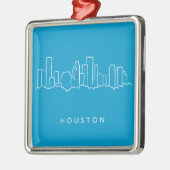 Houston Skyline Metalen Ornament (Links)