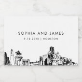 Houston Skyline Mini Sparkling Wijnetiket (Enkel label)