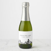 Houston Skyline Mini Sparkling Wijnetiket (Voorkant)