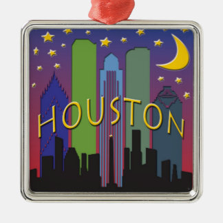 Houston Skyline nachtlife Metalen Ornament