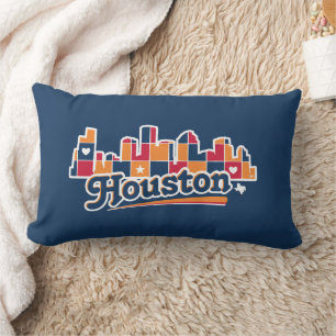 Houston Skyline Patchwork Navy Kussen