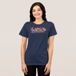 Houston Skyline Patchwork Navy Tri-Blend Shirt