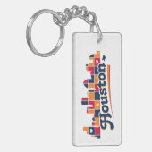 Houston Skyline Patchwork, Texas Sleutelhanger (Voorkant Links)
