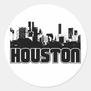 Houston Skyline Ronde Sticker
