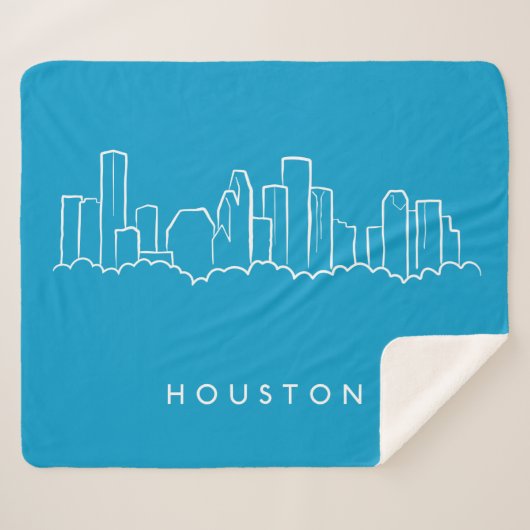 Houston Skyline Sherpa Deken (Voorkant (horizontaal))