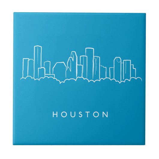 Houston Skyline Tegeltje (Voorkant)