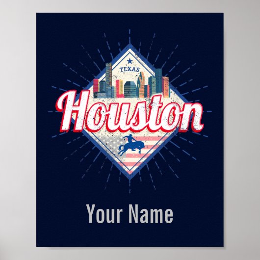 Houston Skyline Texas United States  USA Poster (Voorkant)