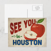 Houston Texas Apple - Vintage Travel Briefkaart (Voorkant / Achterkant)