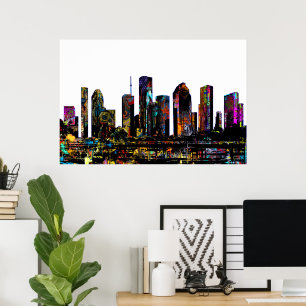 Houston, Texas bedekt met graffiti Poster