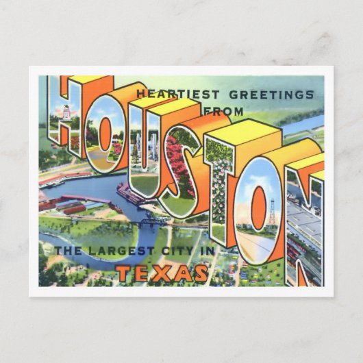 Houston, Texas  Big Letters Briefkaart (Voorkant)