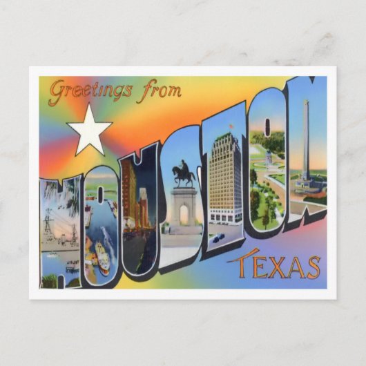 Houston, Texas  Big Letters Briefkaart (Voorkant)