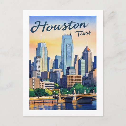 Houston Texas Briefkaart (Voorkant)