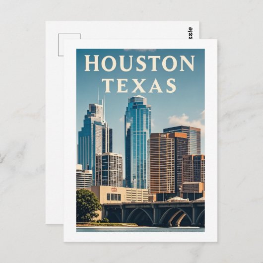 Houston Texas Briefkaart (Voorkant / Achterkant)