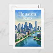 Houston Texas Briefkaart (Voorkant / Achterkant)