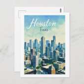 Houston Texas Briefkaart (Voorkant / Achterkant)