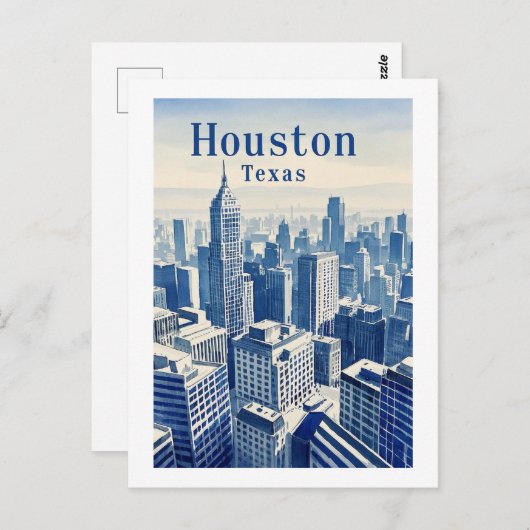 Houston Texas Briefkaart (Voorkant / Achterkant)