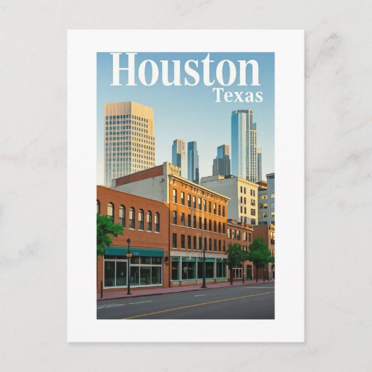 Houston Texas Briefkaart (Voorkant)