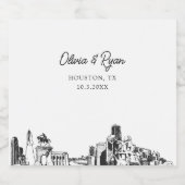 Houston Texas Bruiloft Champagne Label Sparkling Wijnetiket (Enkel label)