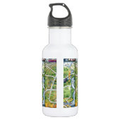 Houston Texas Cartoon Map Waterfles (Achterkant)