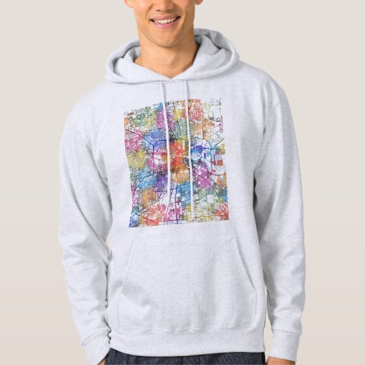 Houston Texas City Map Hoodie (Voorkant)