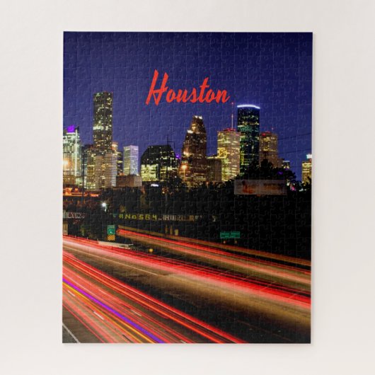 Houston Texas City Skyline Legpuzzel (Verticaal)