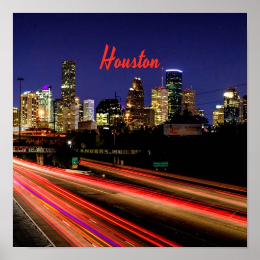 Houston Texas City Skyline Poster (Voorkant)