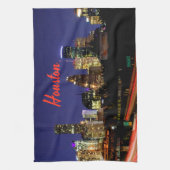 Houston Texas City Skyline Theedoek (Verticaal)